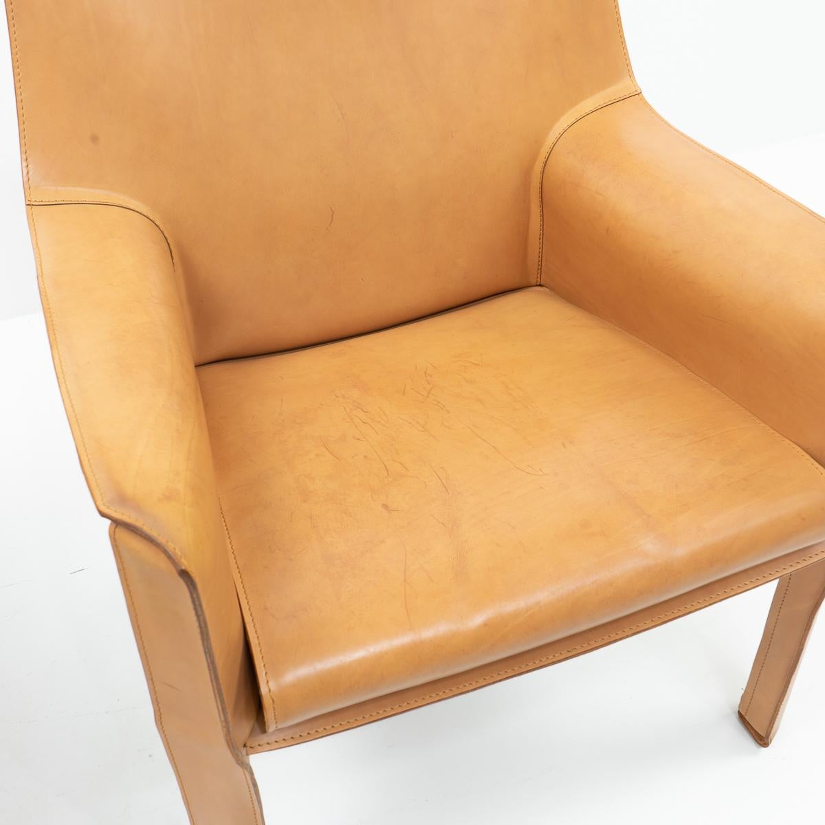 Italian Cab 414 Armchairs by Mario Bellini for Cassina For Sale