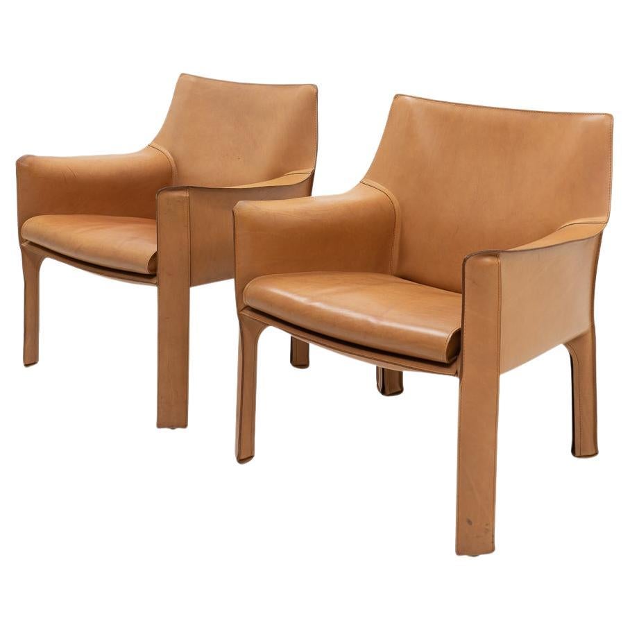 Cab 414 Armchairs by Mario Bellini for Cassina For Sale