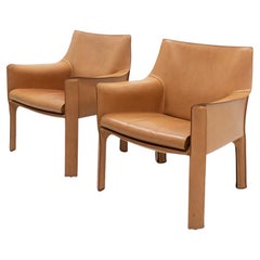 Vintage Cab 414 Armchairs by Mario Bellini for Cassina