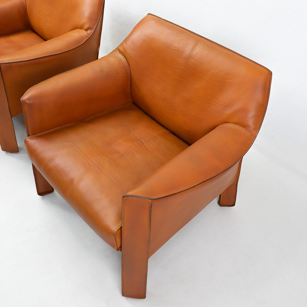 Late 20th Century Italian Vintage Cab 415 Armchairs by Mario Bellini for Cassina, Set of 2