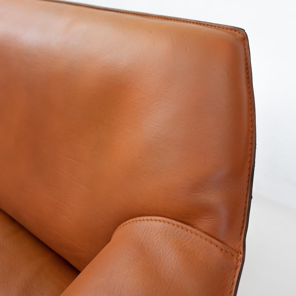 Leather Italian Vintage Cab 415 Sofa by Mario Bellini for Cassina, 1980s
