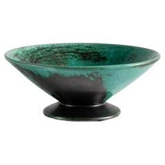 CAB (Céramique d’Art de Bordeaux), Green Coupe, France, 1920s