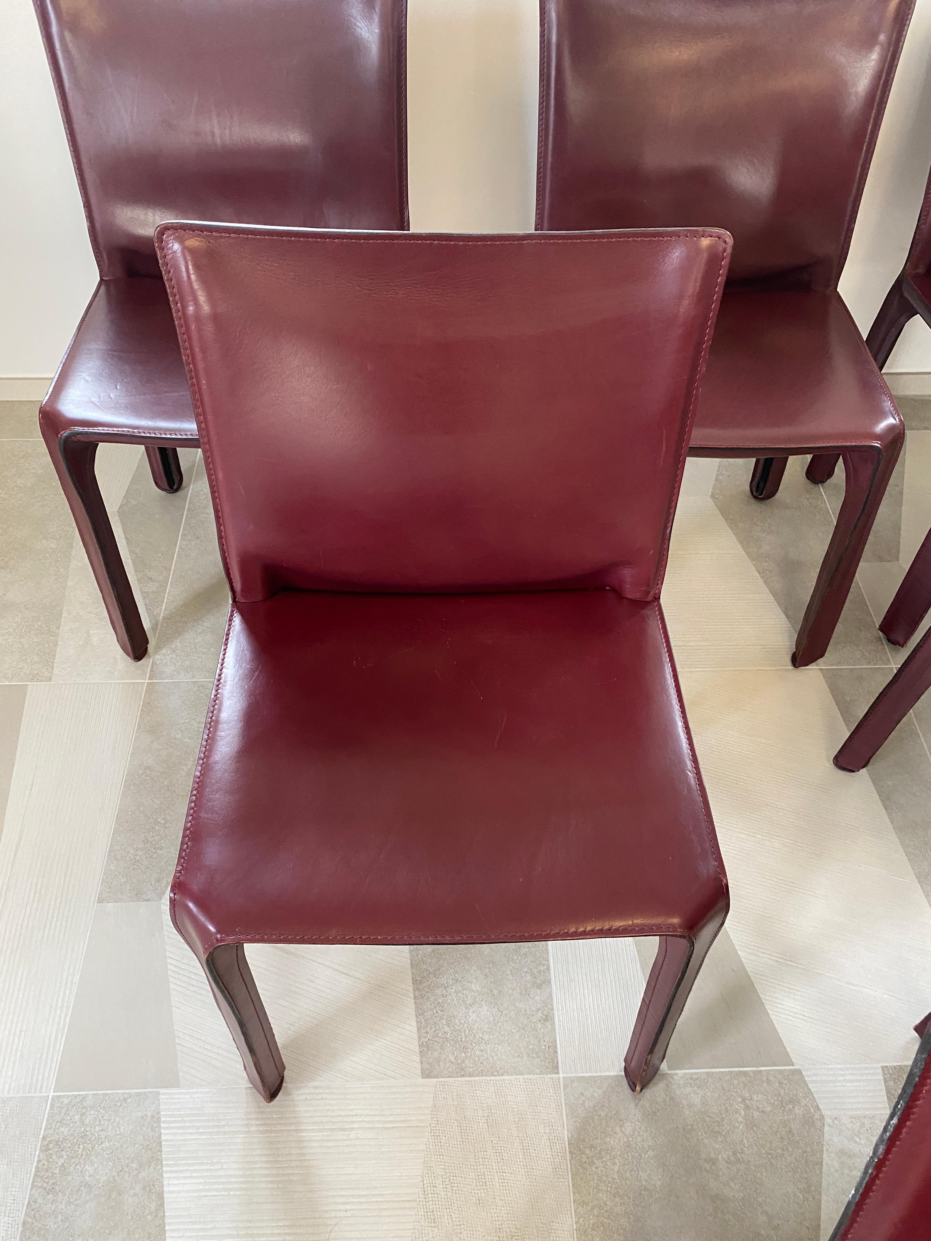 Italian CAB Chairs by Mario Bellini for Cassina, Set of 6 For Sale