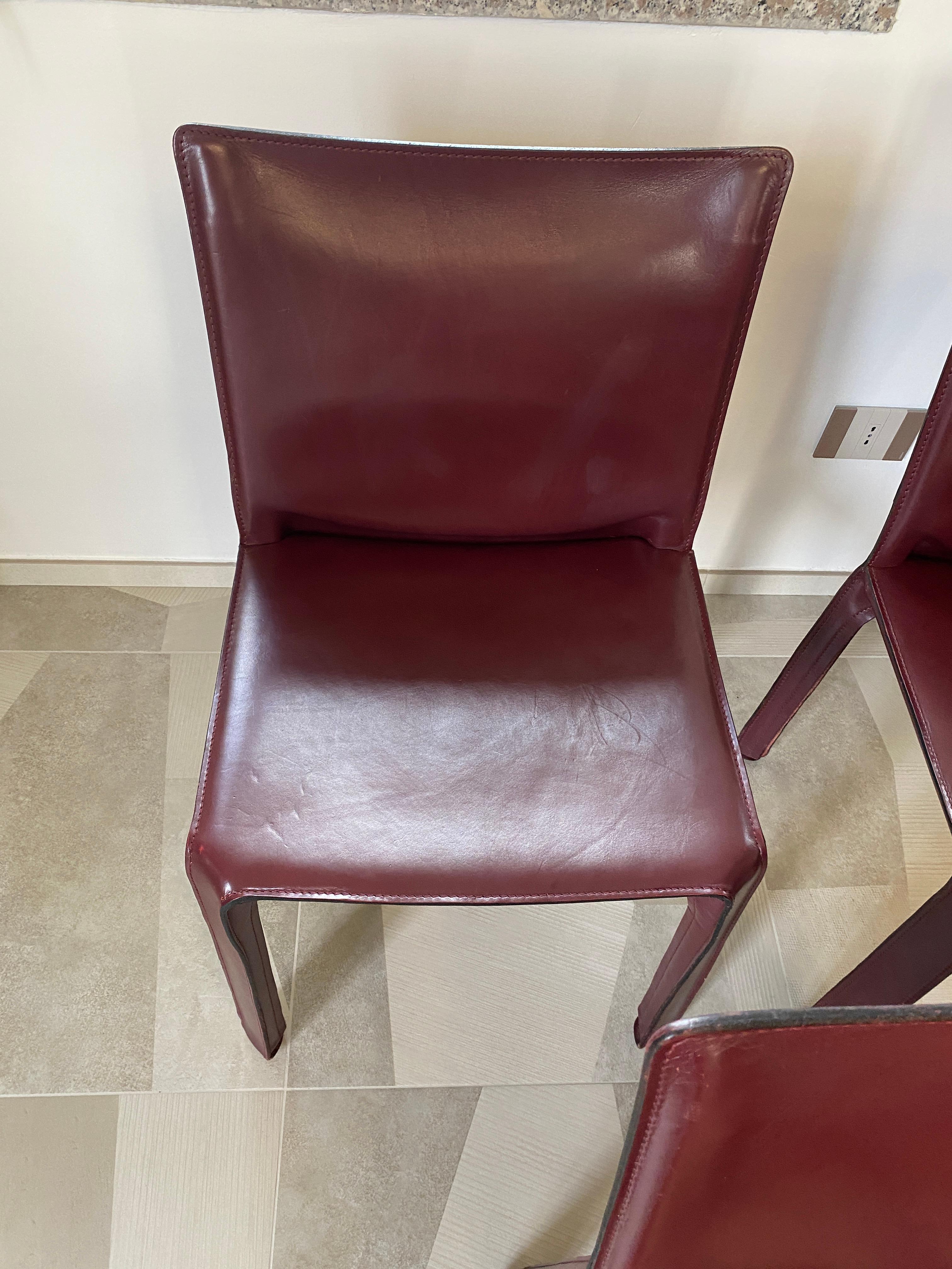 CAB Chairs by Mario Bellini for Cassina, Set of 6 In Good Condition For Sale In Rivoli, IT