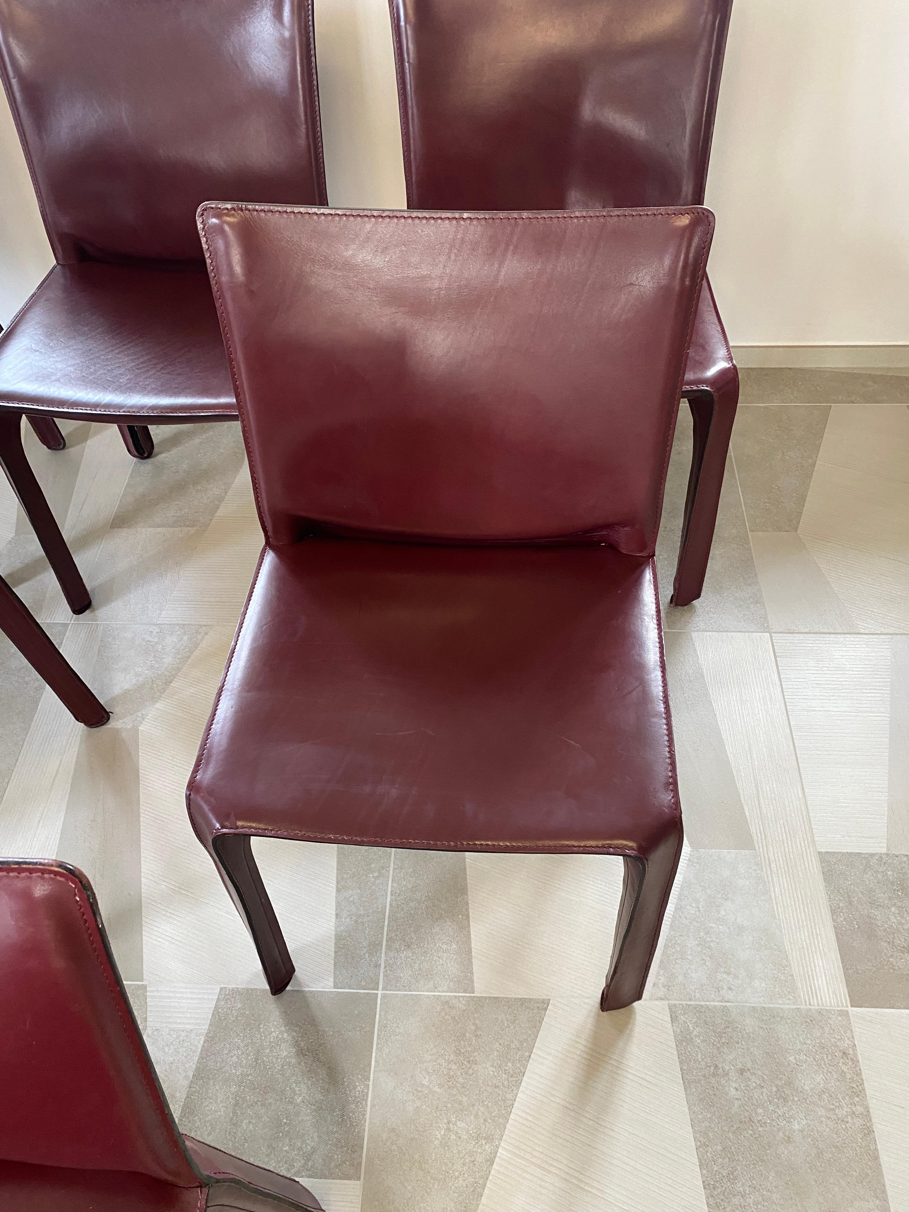 CAB Chairs by Mario Bellini for Cassina, Set of 6 For Sale 1