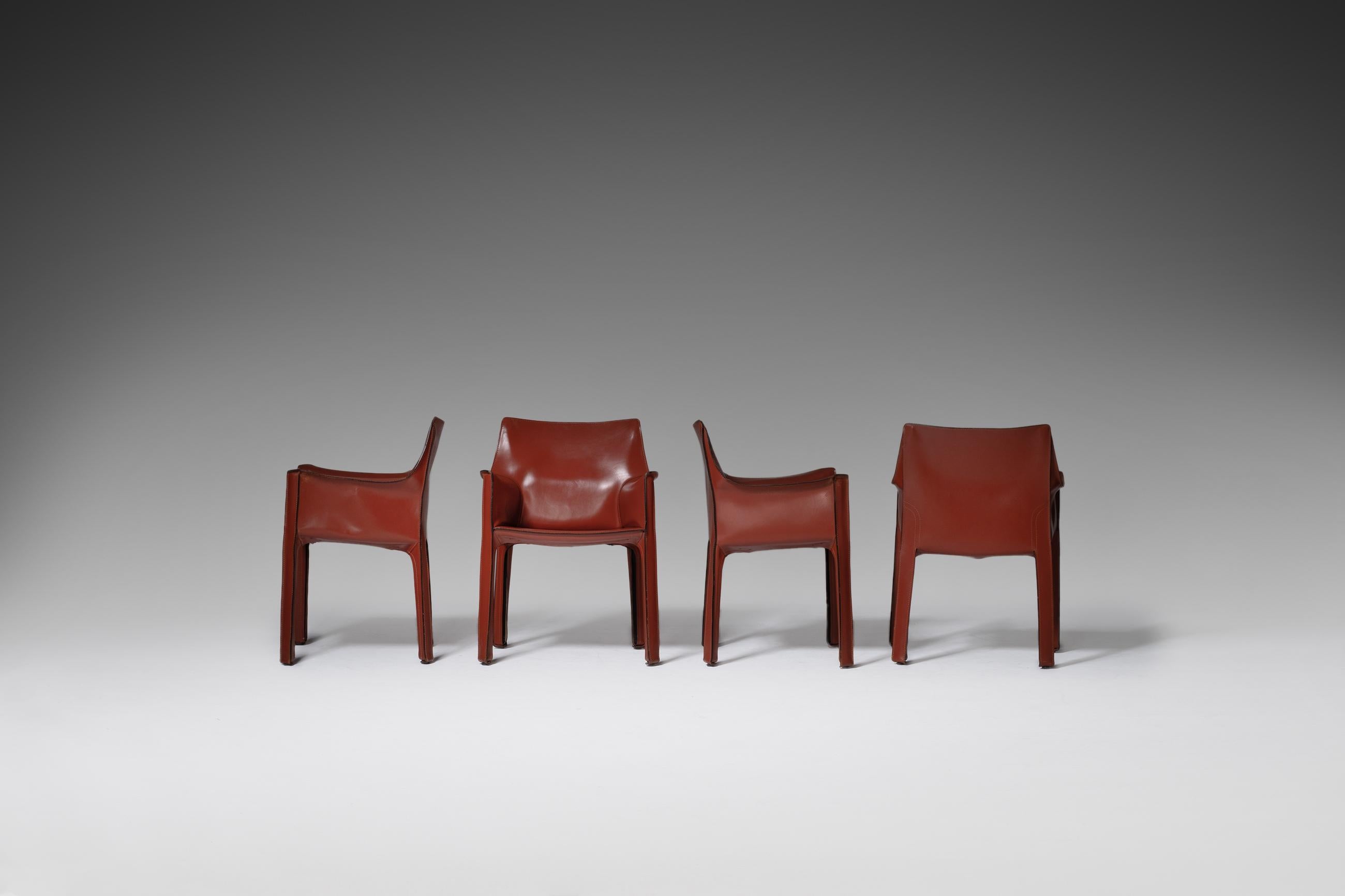 Cab Chairs by Mario Bellini for Cassina, Set of Eight 3