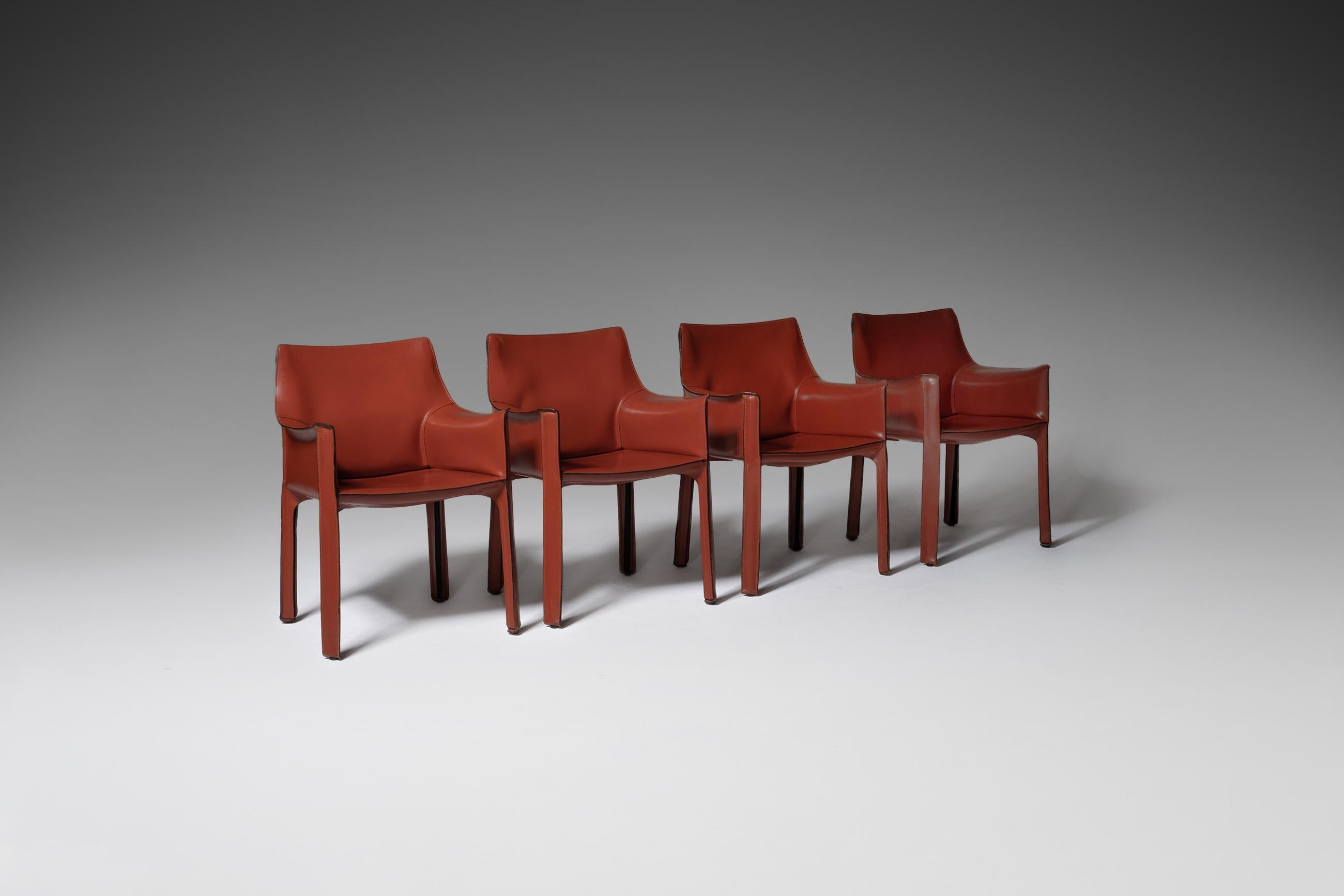 Cab Chairs by Mario Bellini for Cassina, Set of Eight In Good Condition In Rotterdam, NL