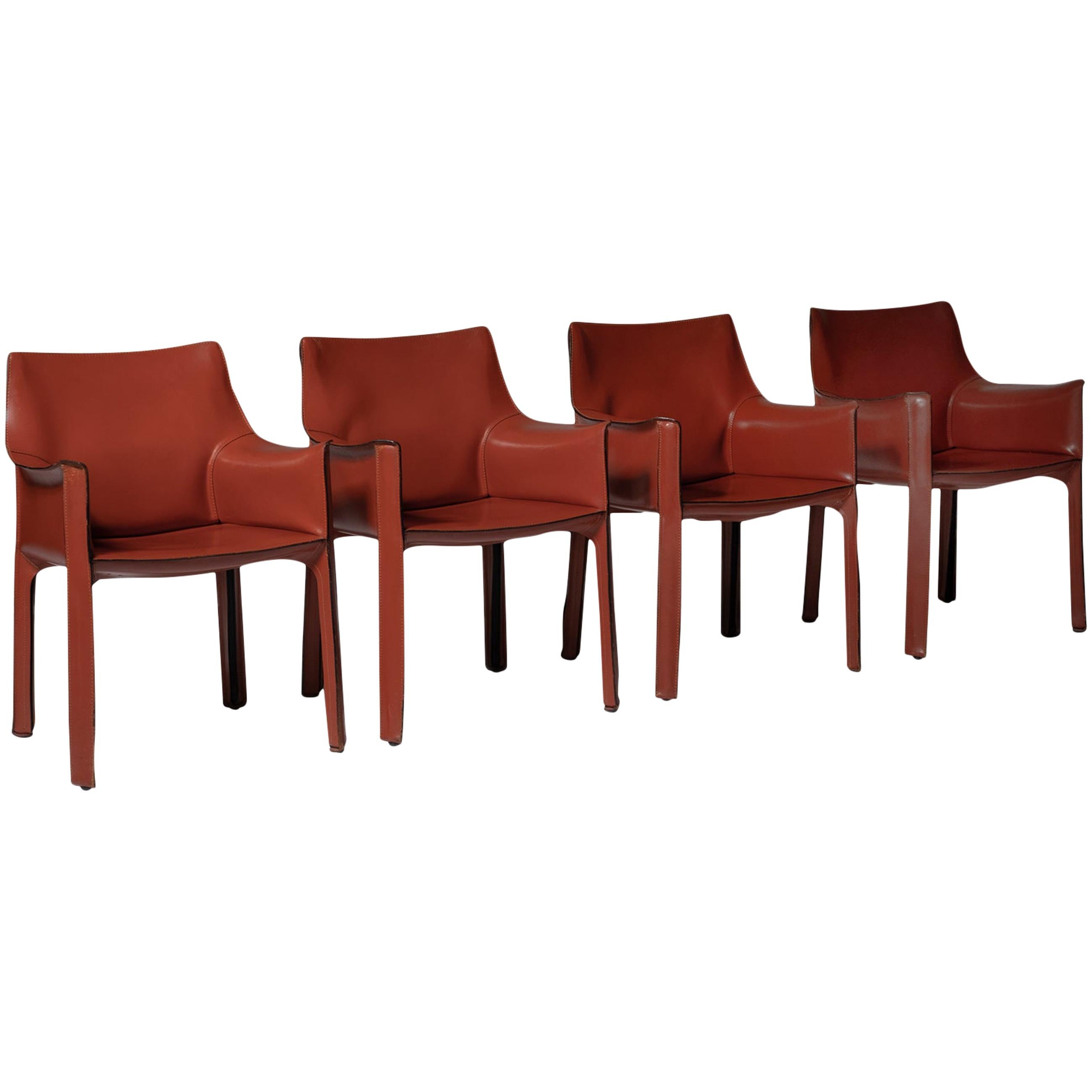 Cab Chairs by Mario Bellini for Cassina, Set of Four