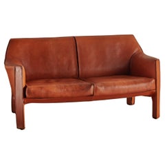 Poltrona 'Cab' in pelle originale di Mario Bellini per Cassina, Italia 1977