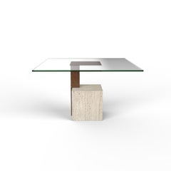 Cabal Bespoke Italian Travertine Marble Oxid Iron Joaquin Moll Dining Table