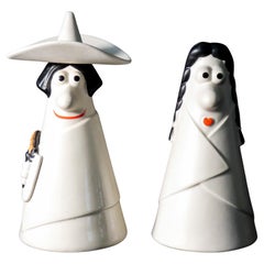 "Caballero and Carmencita", Ceramic Sculptures Design by A. Testa for Lavazza