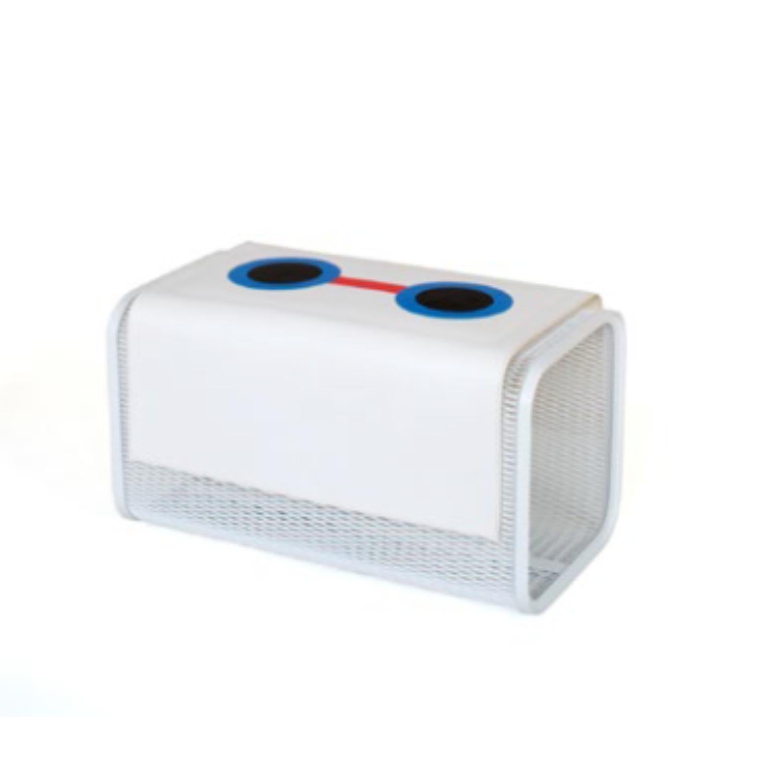 XXIe siècle et contemporain Caballito Blanco Petit Tabouret en cuir et tissu par Oscar Maschera en vente