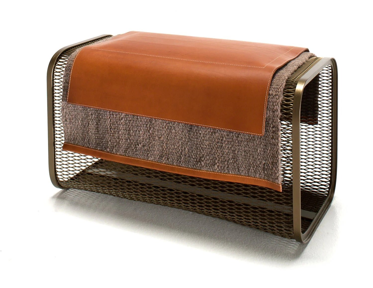 Caballito Piccolo Bench in Leather & Fabric by Oscar Maschera
