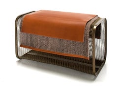 Caballito Piccolo Bench in Leather & Fabric by Oscar Maschera
