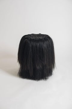 Caballito Stool - Woven brown horsehair, solid wood stool from Jalisco, Mexico.