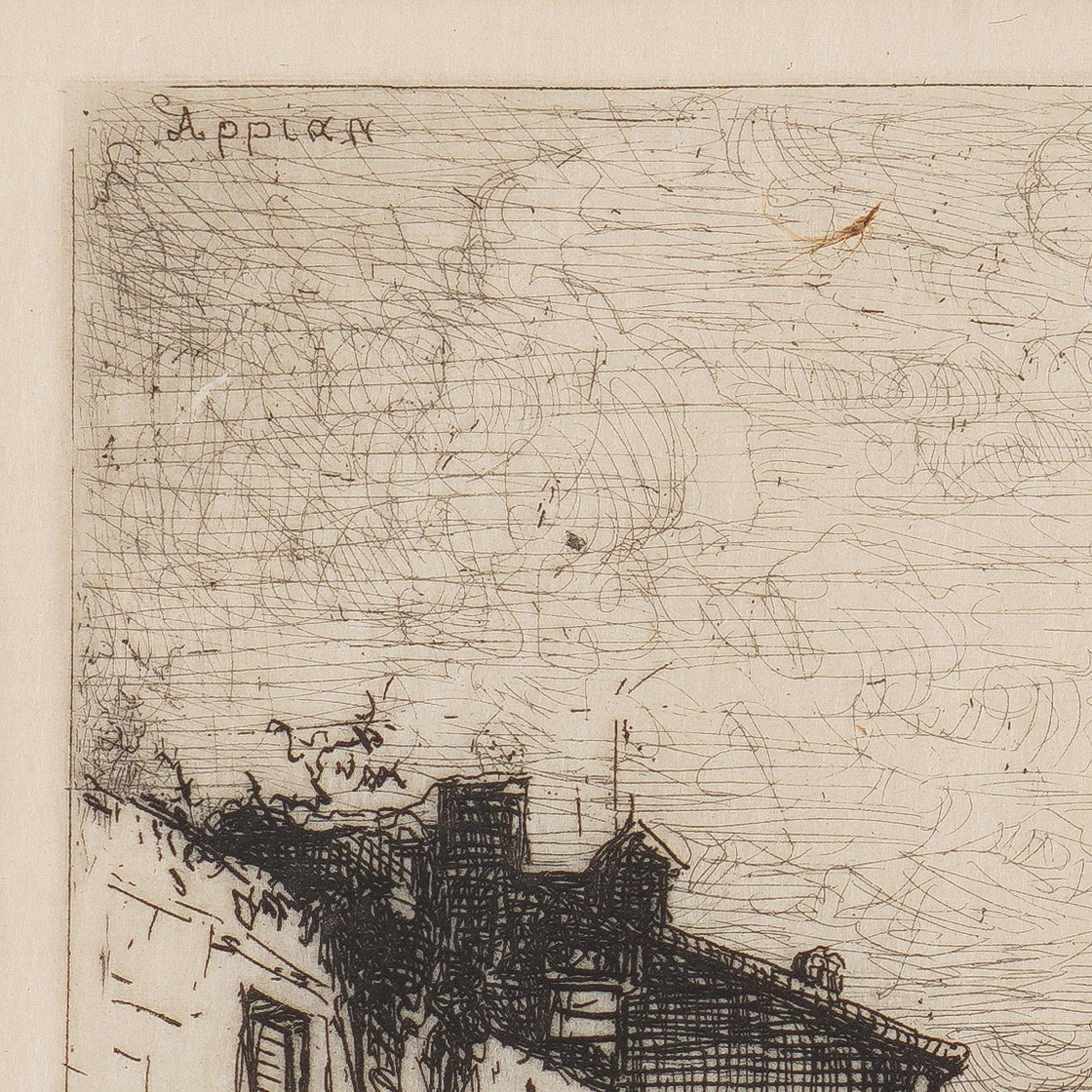 Cabanes de pecheurs sur les cotes d'Italie von Adolphe Appian, um 1885 (Französisch) im Angebot