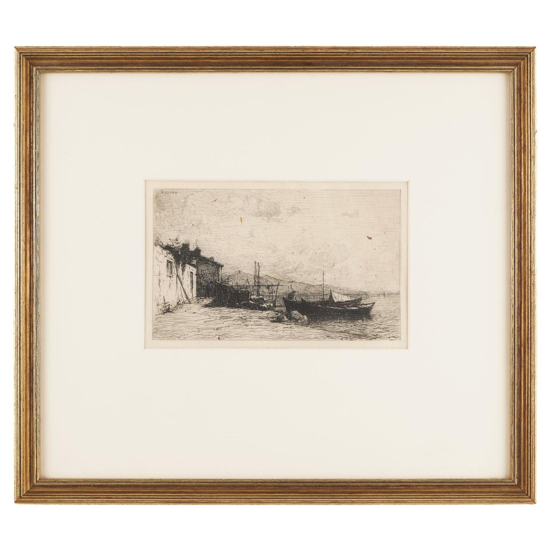Cabanes de pecheurs sur les cotes d'Italie by Adolphe Appian, c. 1885