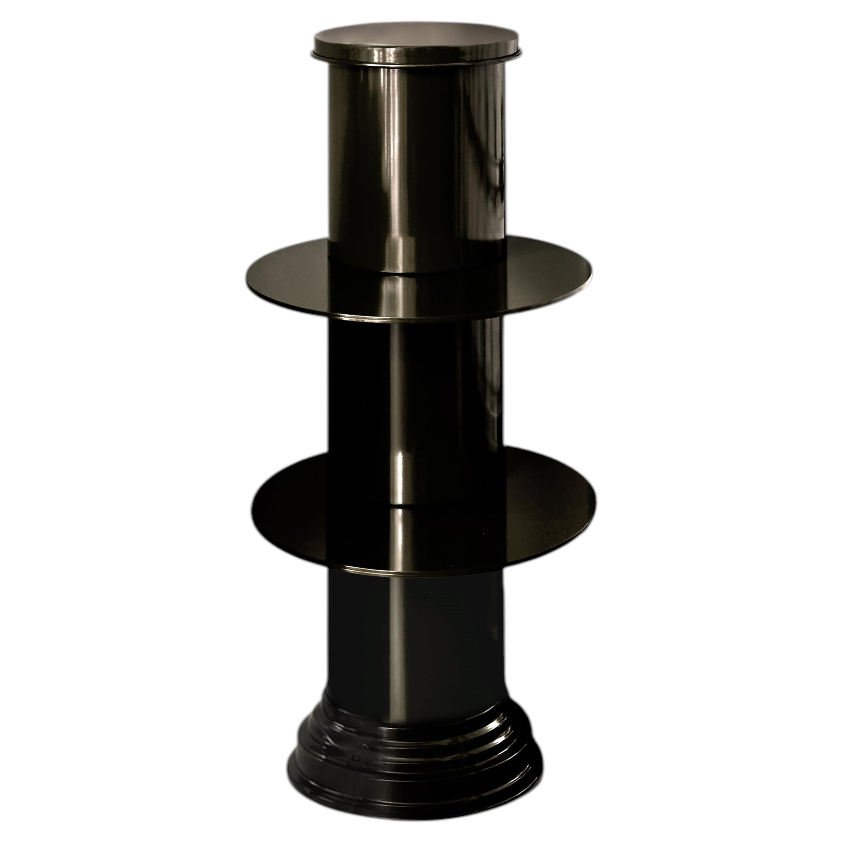 Cabaret 01 Console Table in Licorice Glossy Varnished Aluminum by CASPAL For Sale