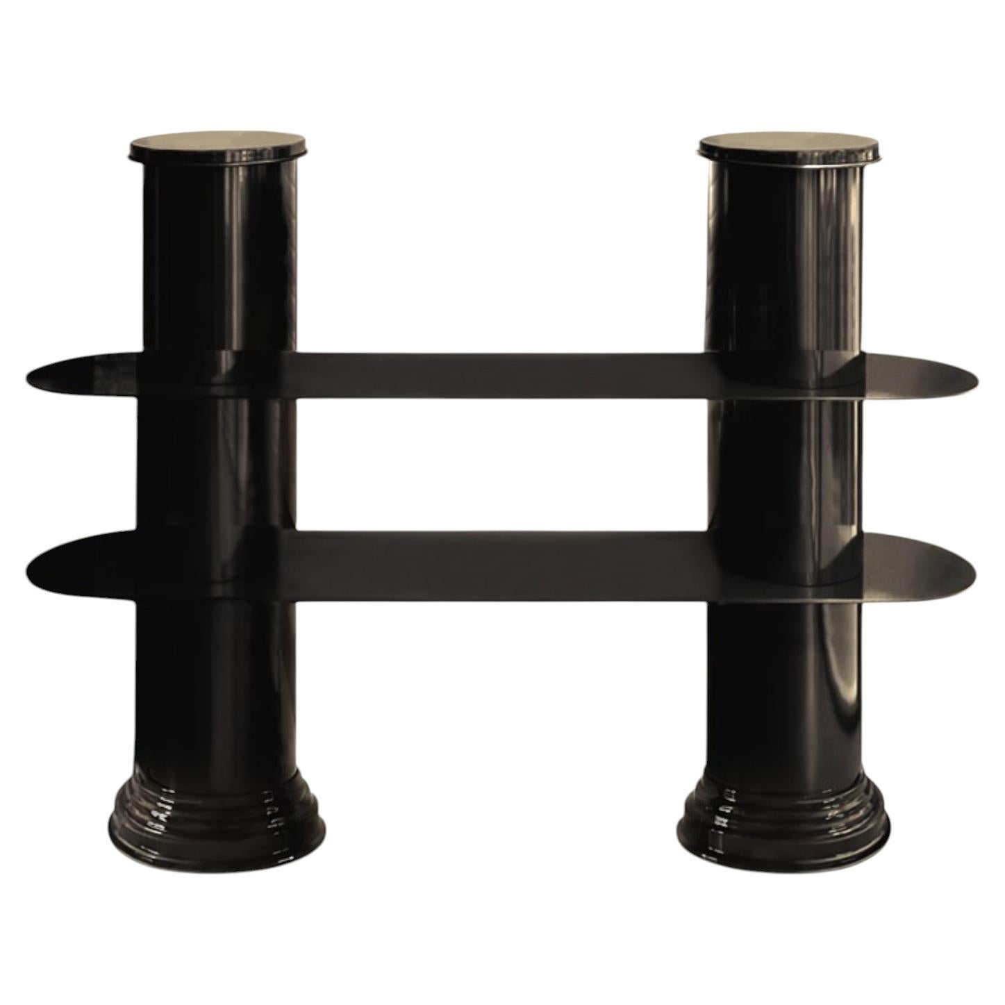 Cabaret 02 Console Table in Licorice Glossy Varnished Aluminum by CASPAL For Sale