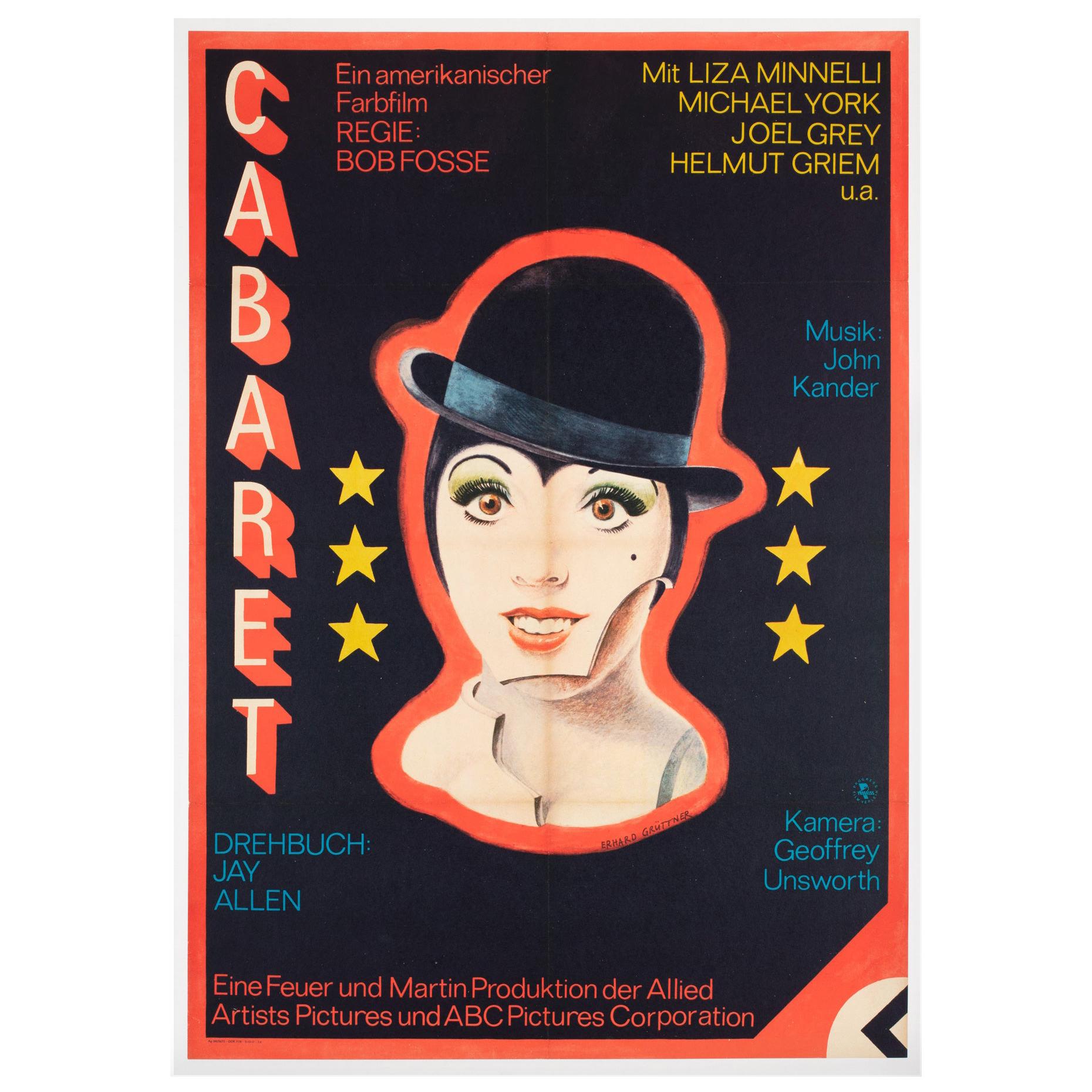 Cabaret 1975 East German A1 Film Movie Poster, Gruttner, Linen Backed