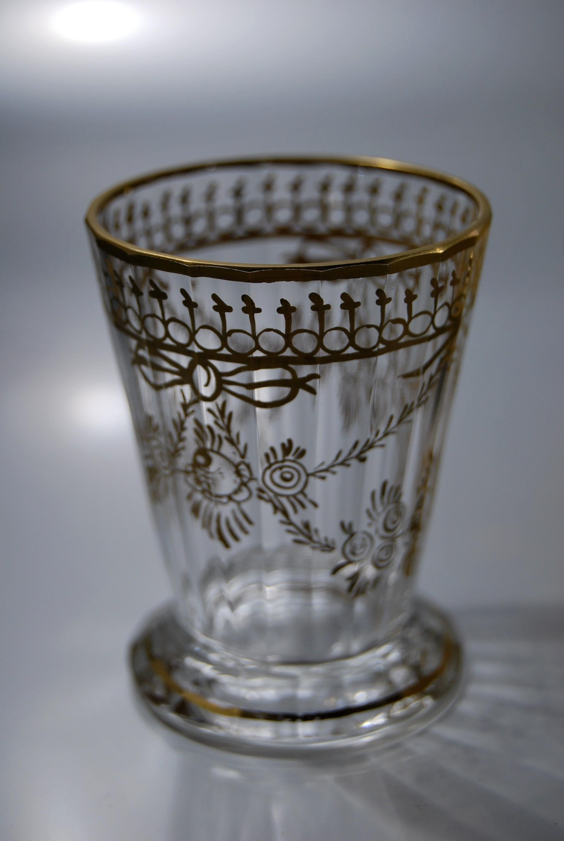 Late 19th Century Cabaret Centerpiece for Aperitif Tea or Wine in Gilt Cut Glass Sterling Silver For Sale