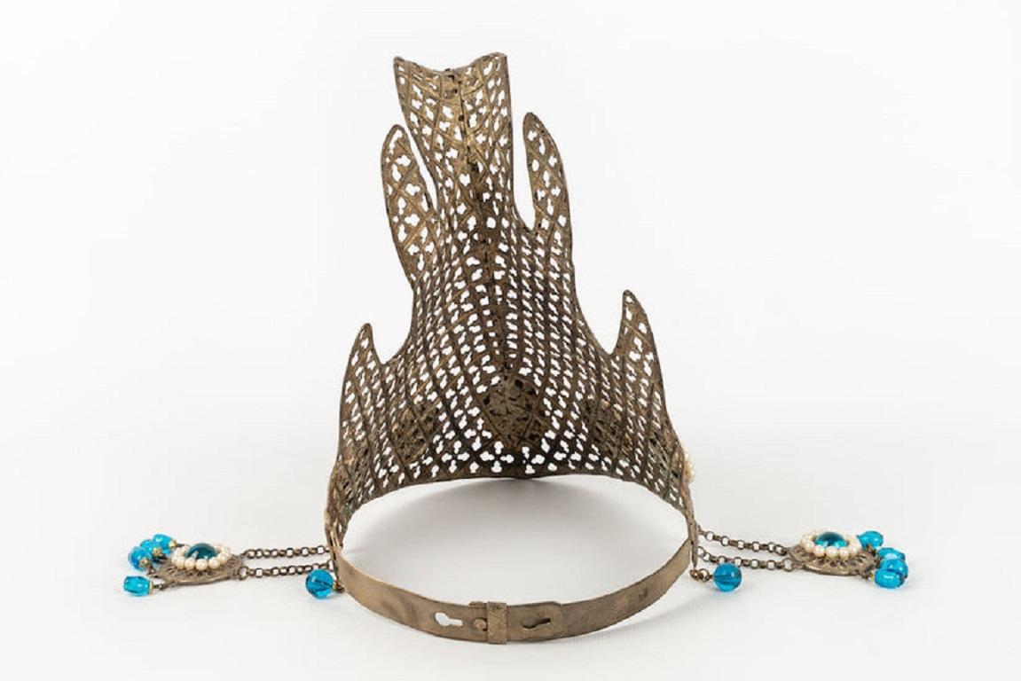 Cabaret Crown in Openwork Silver Plate, 1930s For Sale 9