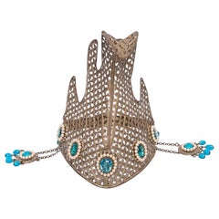 Cabaret Crown in Openwork Silver Plate, 1930s