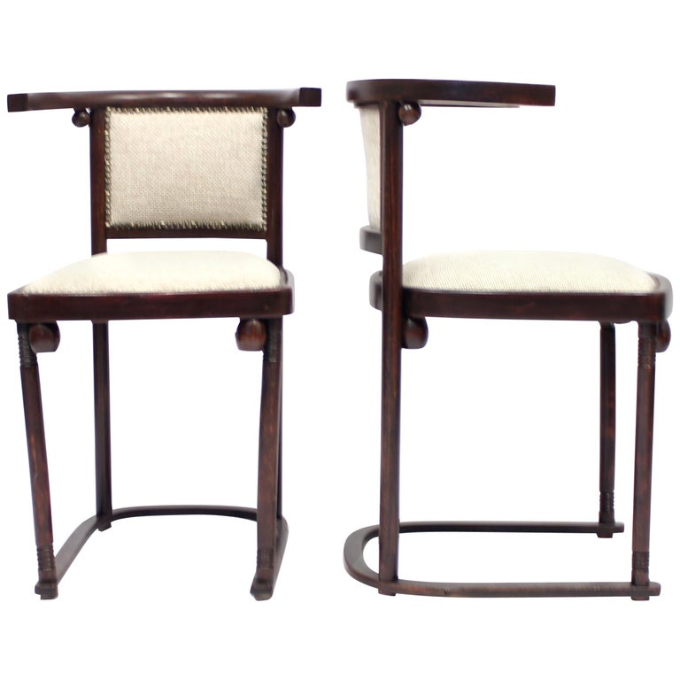 Cabaret Fledermaus Chairs By Josef Hoffmann For Thonet Set Of Two