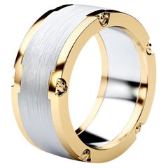 CABARRUS Two-Tone 14k Yellow & White Gold Ring - Wide Version