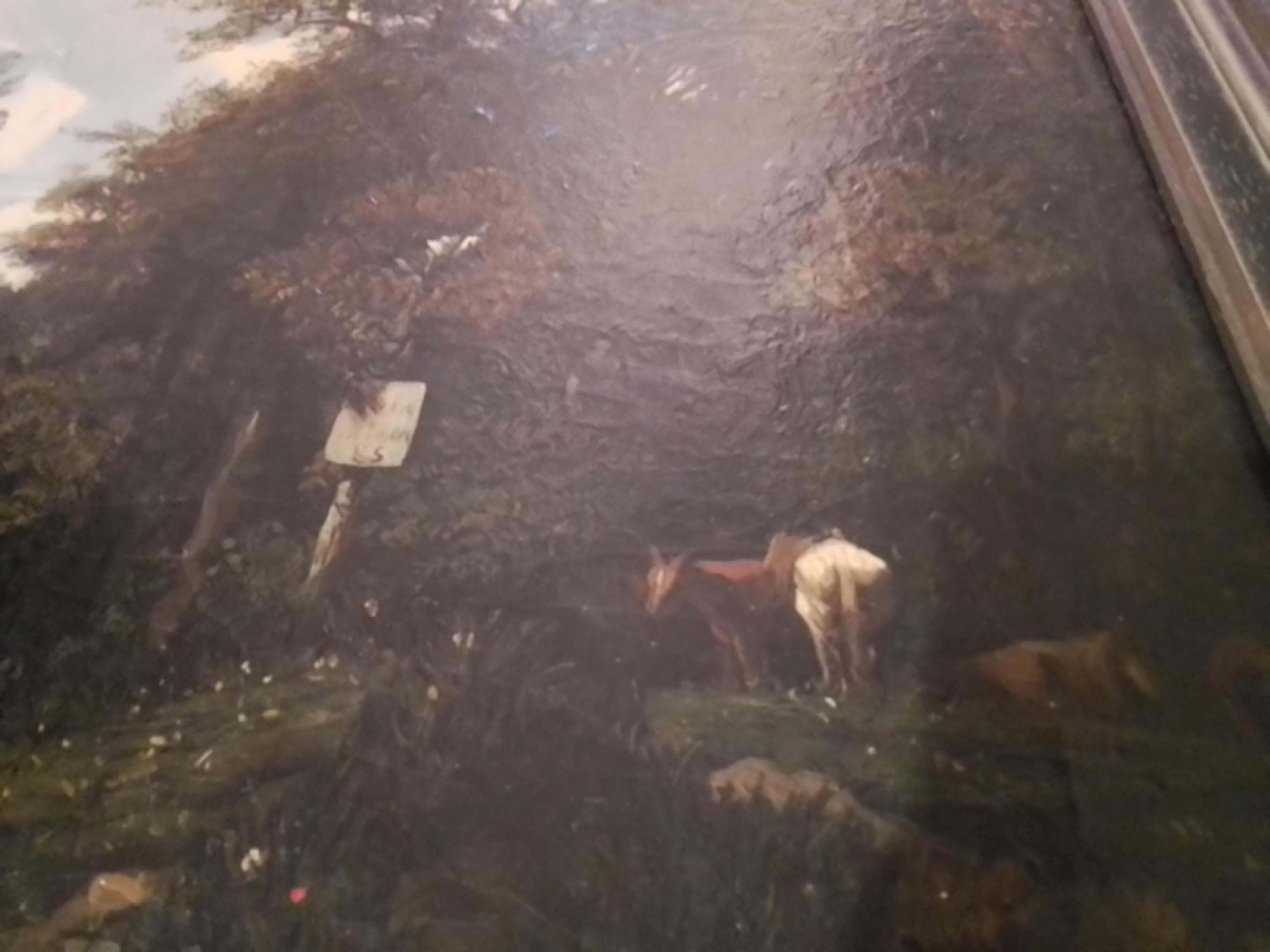 Cottage Scene With Swans, oil on canvas, signed lower right For Sale 3