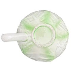 Cabbage Ware Green and Cream Coffee Cups or Soup Mugs - Set of 4