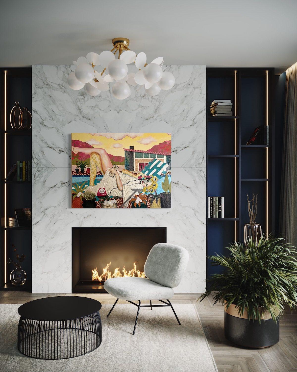 Appelez mon agent - Marron Abstract Painting par Cabell Molina