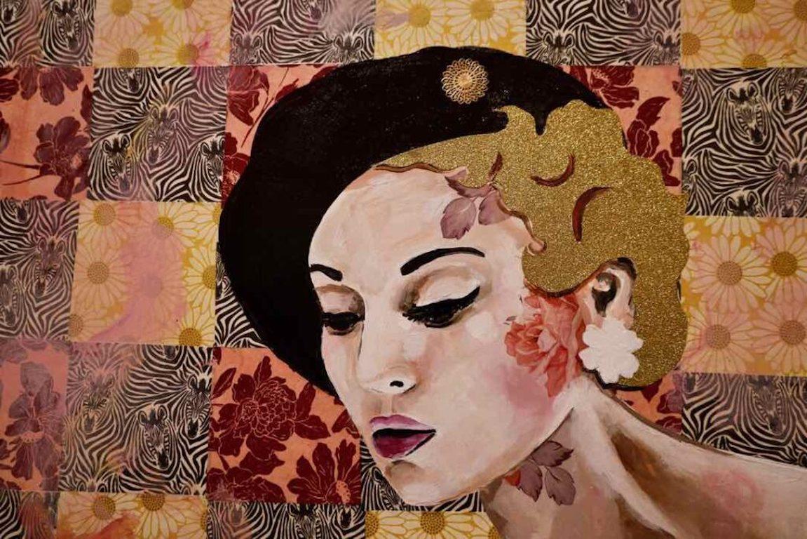 Je cherche à vous - Marron Abstract Painting par Cabell Molina