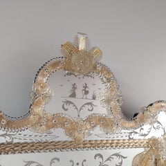 "Ca'Bembo" Murano Glass Mirror in Venetian Style by Fratelli Tosi, Made in Italy