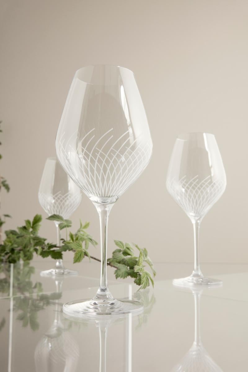 Cabernet Lines Burgundy Glass, Clear, 23.3 Oz, 2 Pcs For Sale 4