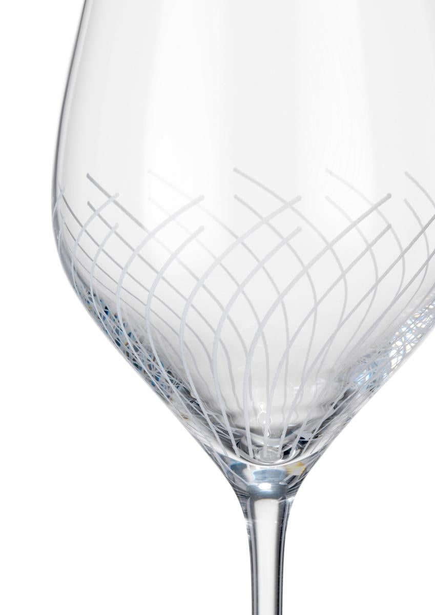 Slovak Cabernet Lines White Wine Glass, Clear, 12.2 Oz, 2 Pcs For Sale