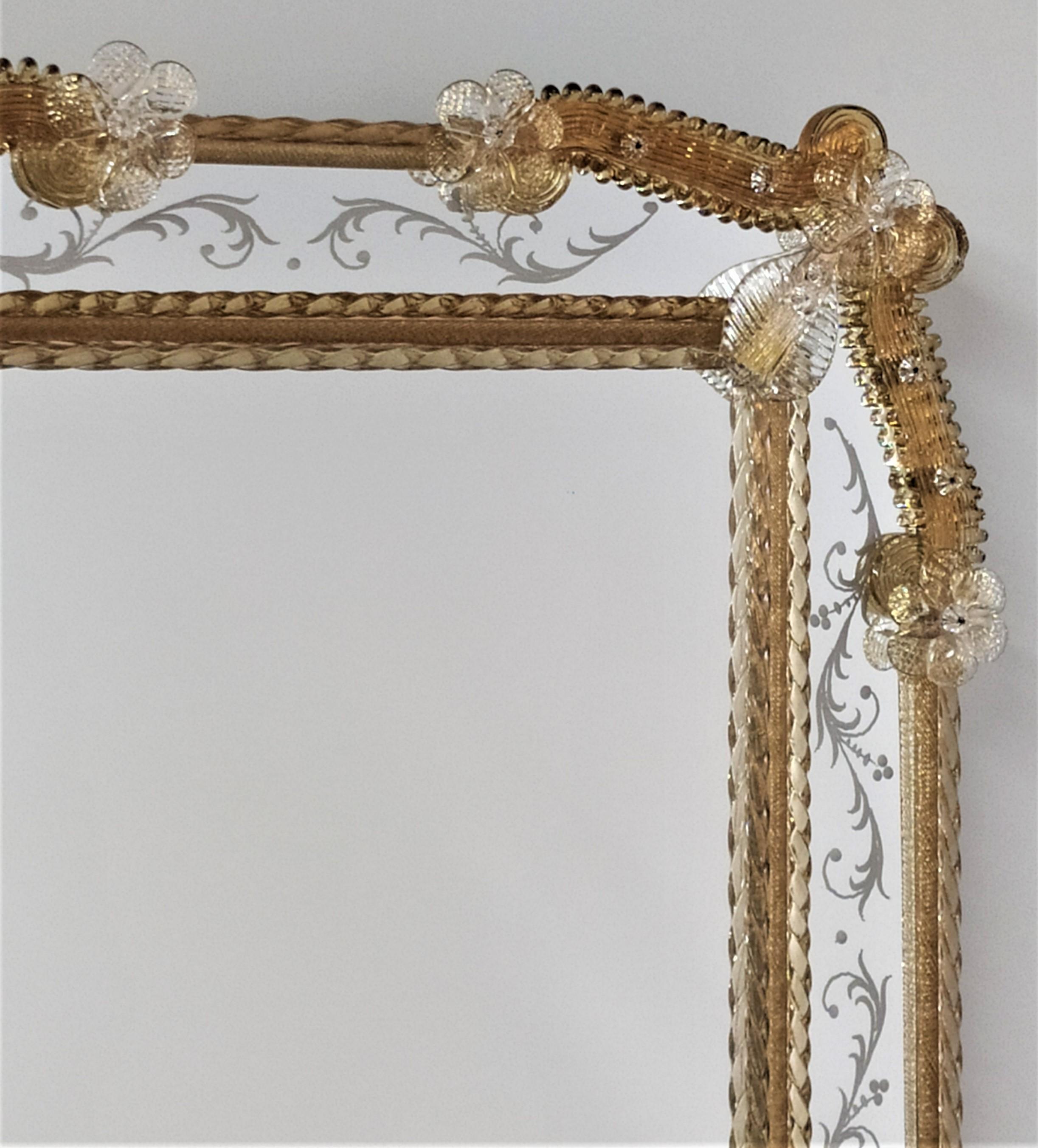 Autre Miroir en verre de Murano de style vénitien, par Fratelli Tosi Murano en vente