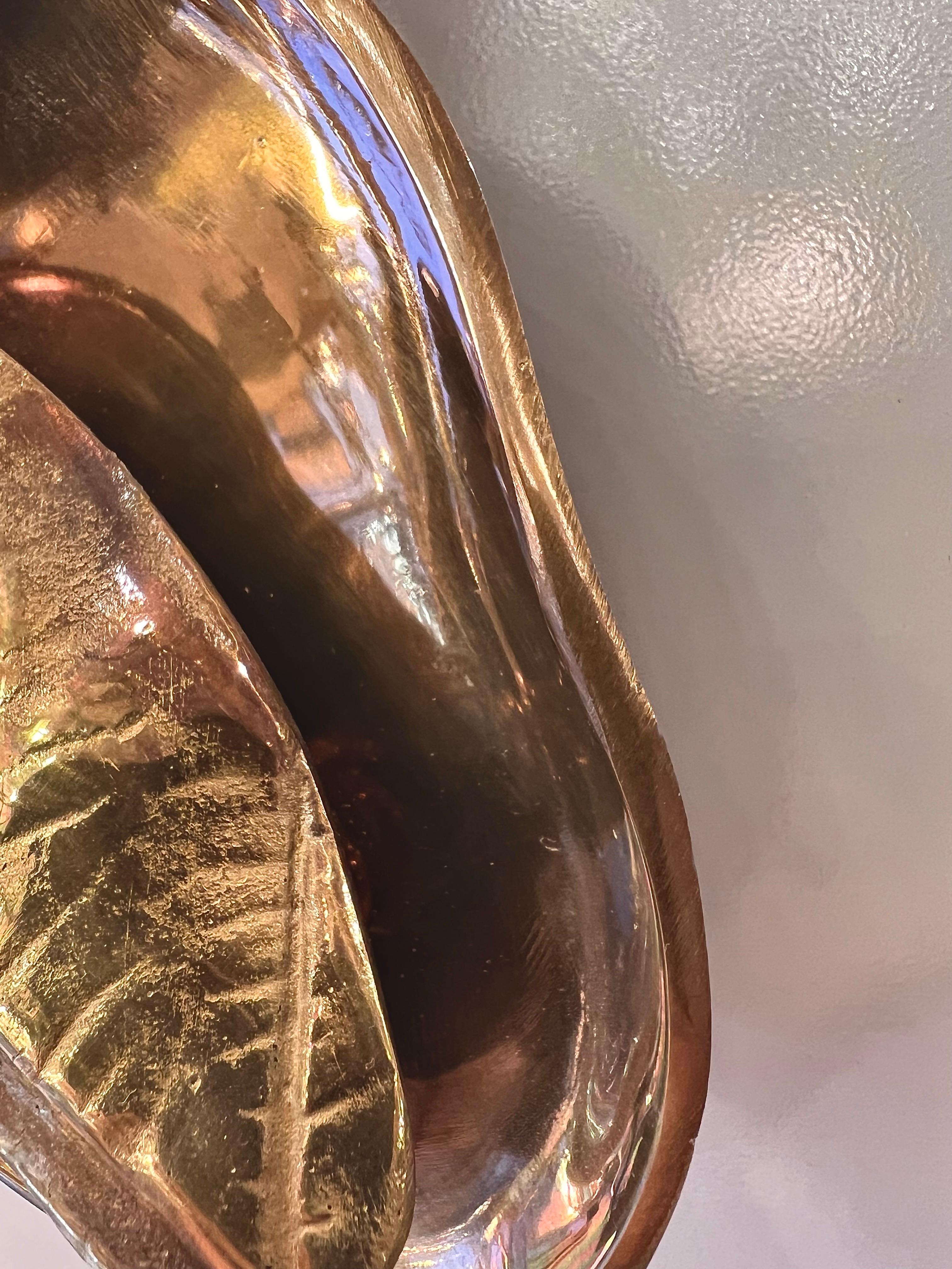 Welded Cabesa Brass Casting Wall Sconce, Art Lighting, Sculptural Lighting For Sale