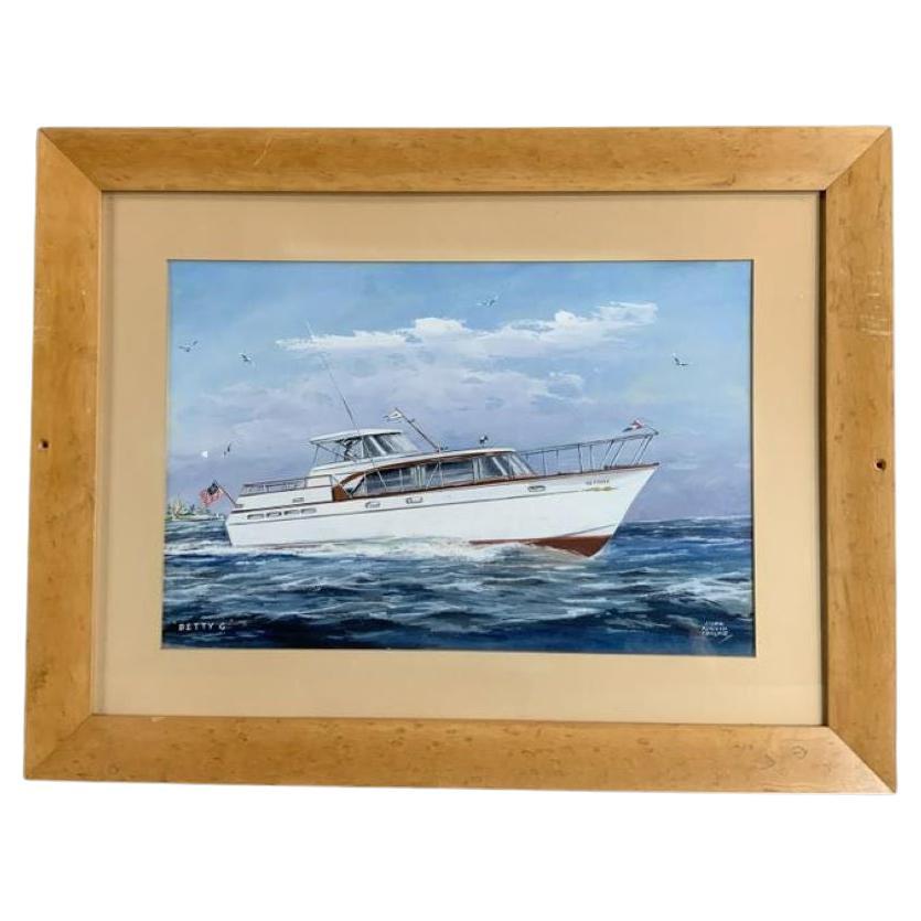 Cabin Cruiser "Betty G" Painting By John Austin Taylor