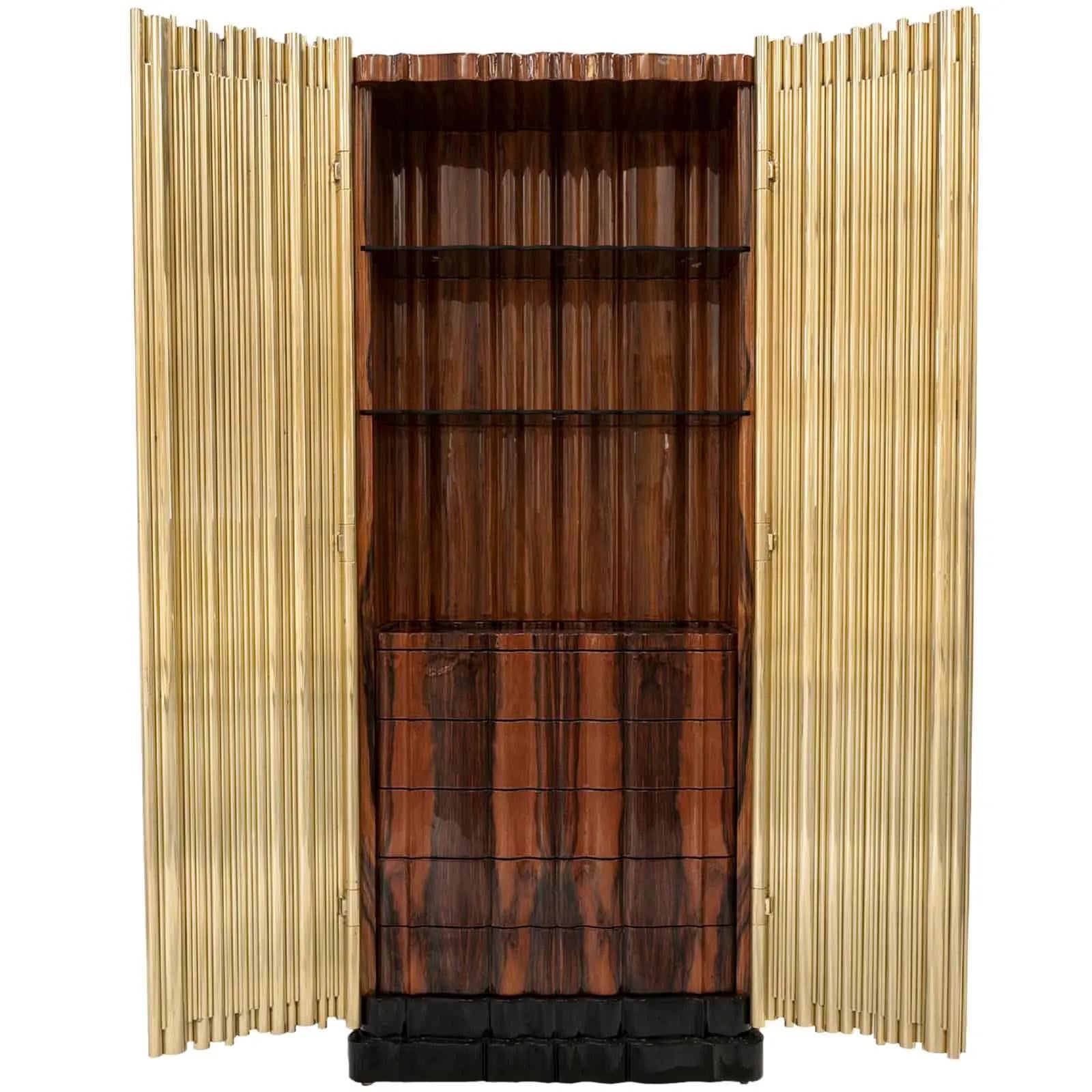 Cabinet in Gold-Plated Brass For Sale 5