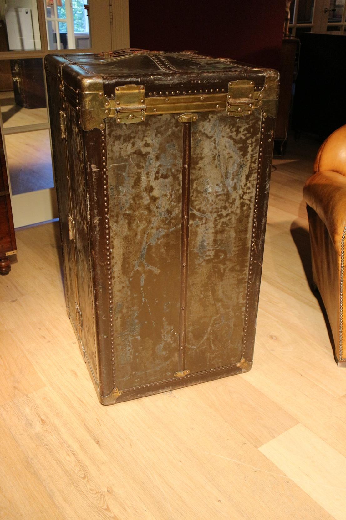 Leather Cabin Trunk from the 1930s For Sale