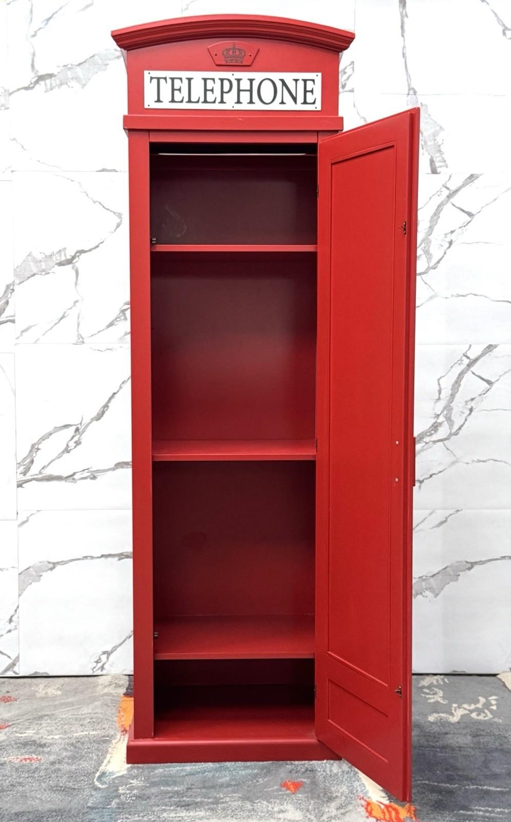 Modern Walk-in Closet with Mirror in the Shape of a London Telephone Booth For Sale