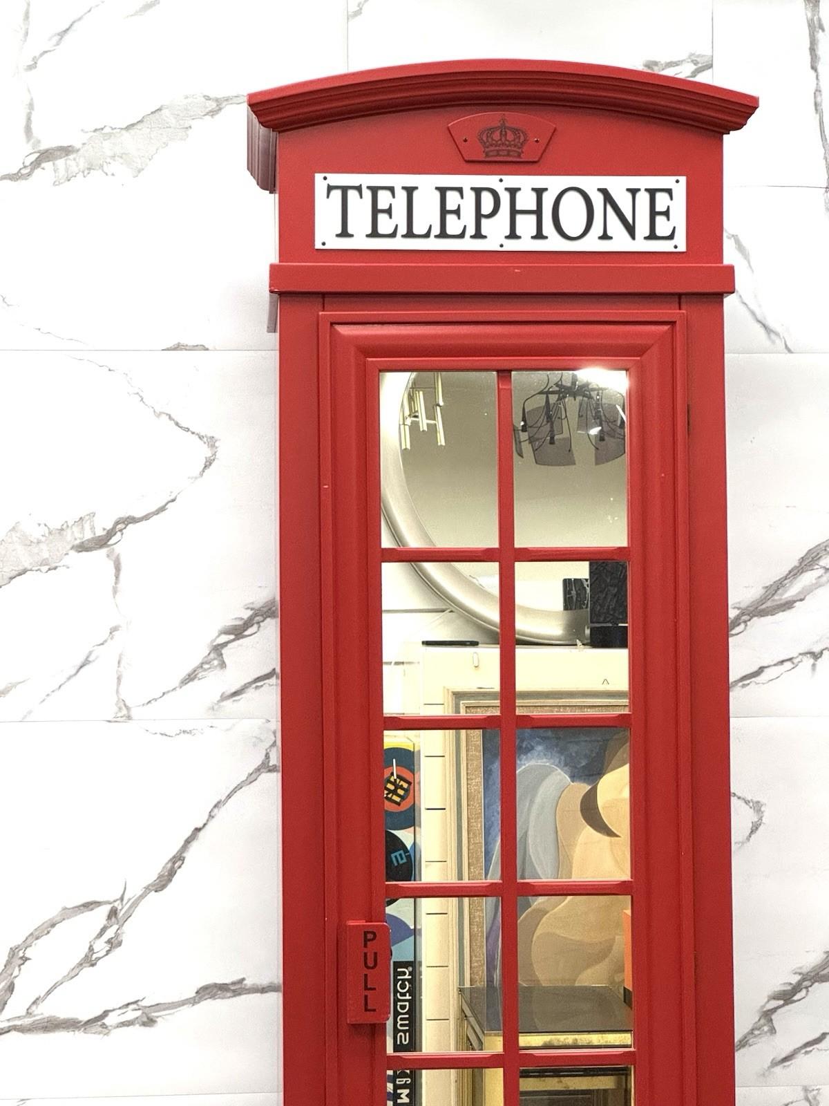 Italian Walk-in Closet with Mirror in the Shape of a London Telephone Booth For Sale