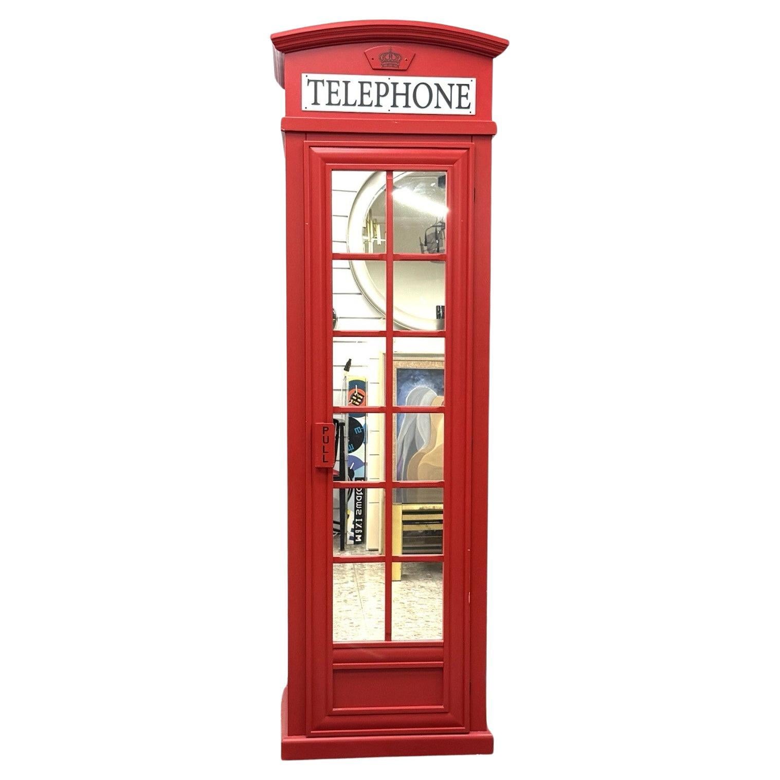 Walk-in Closet with Mirror in the Shape of a London Telephone Booth For Sale