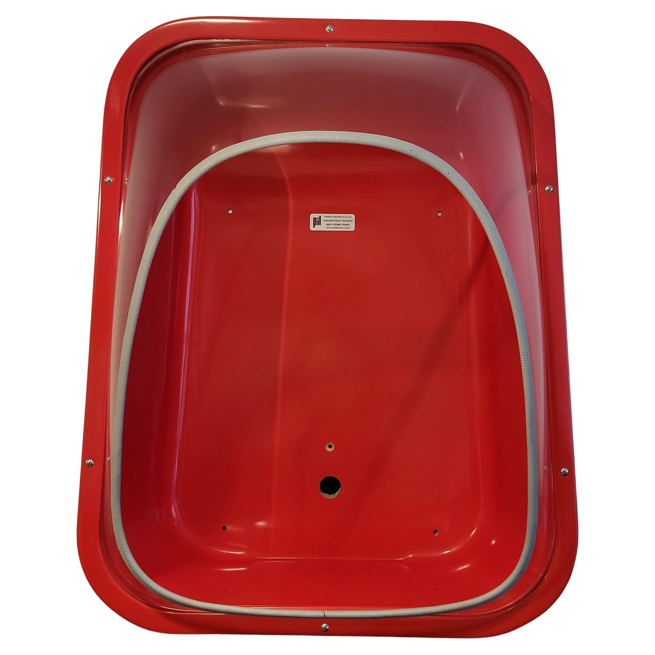 Industrial Cabine téléphonique insonorisé PIL en plastique rouge Francaise 1980 For Sale
