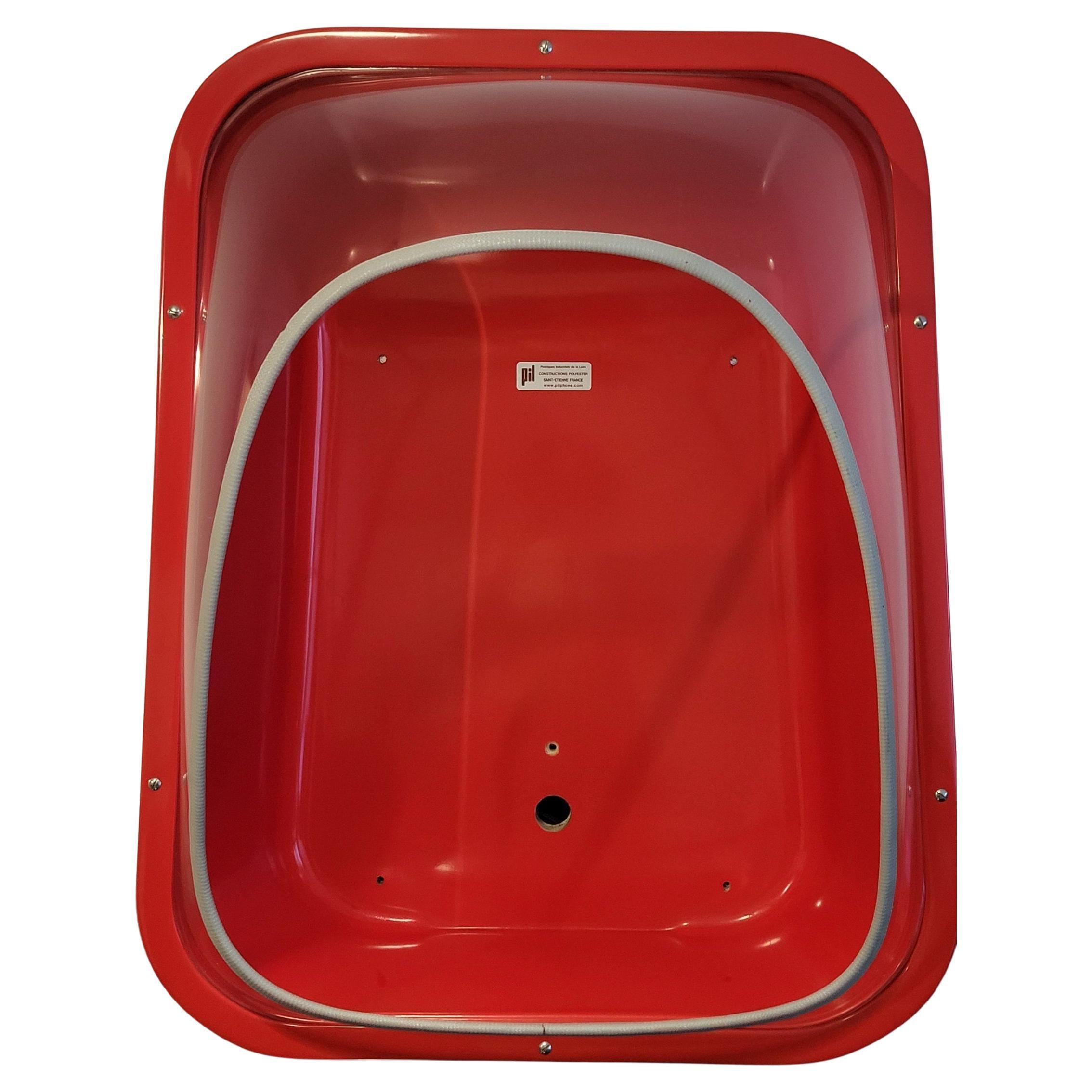 Cabine téléphonique insonorisé PIL en plastique rouge Francaise 1980 For Sale