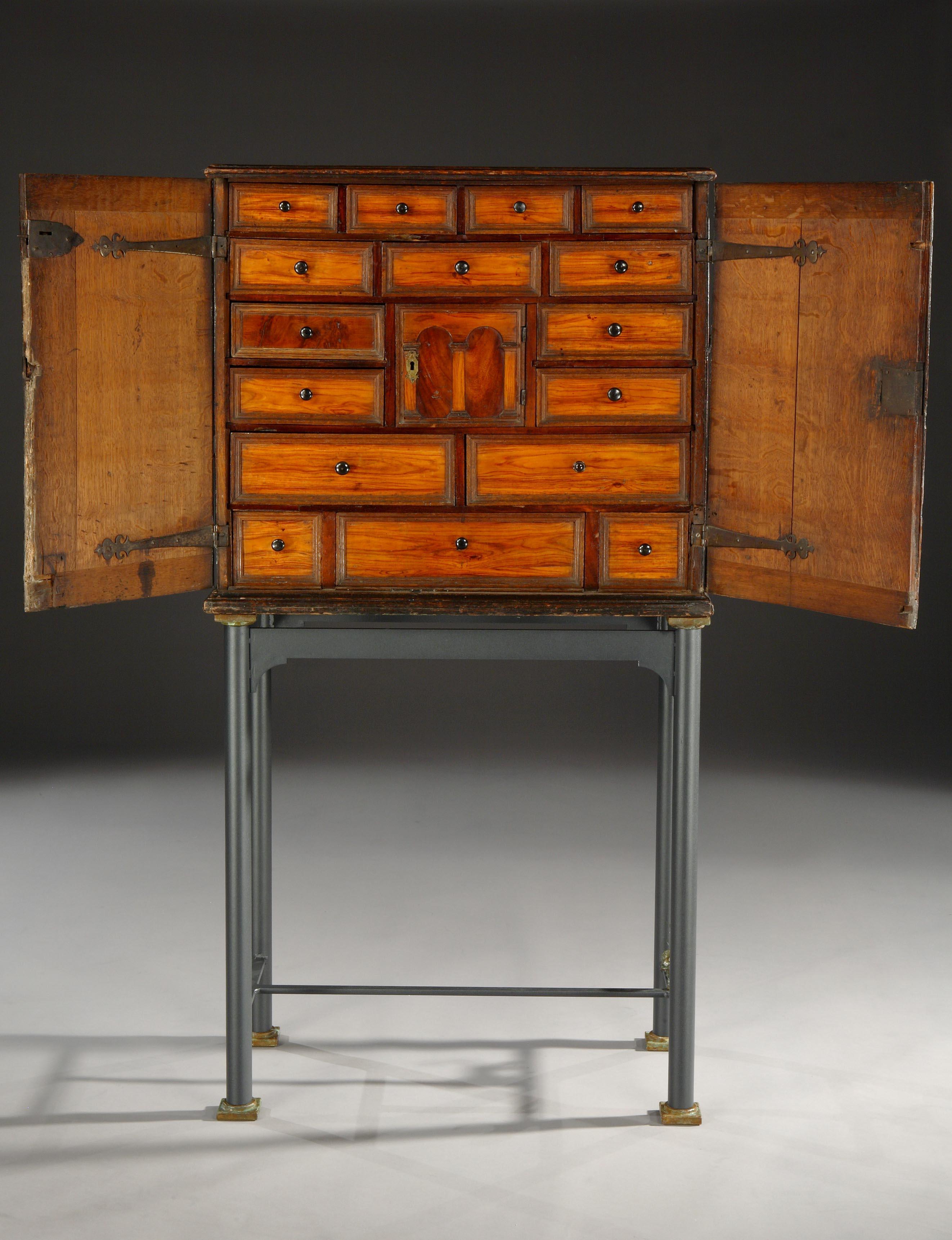 Cabinet, 17 Century, Dutch, Baroque, Oak, Teak Cabinet, Secret drawers 5