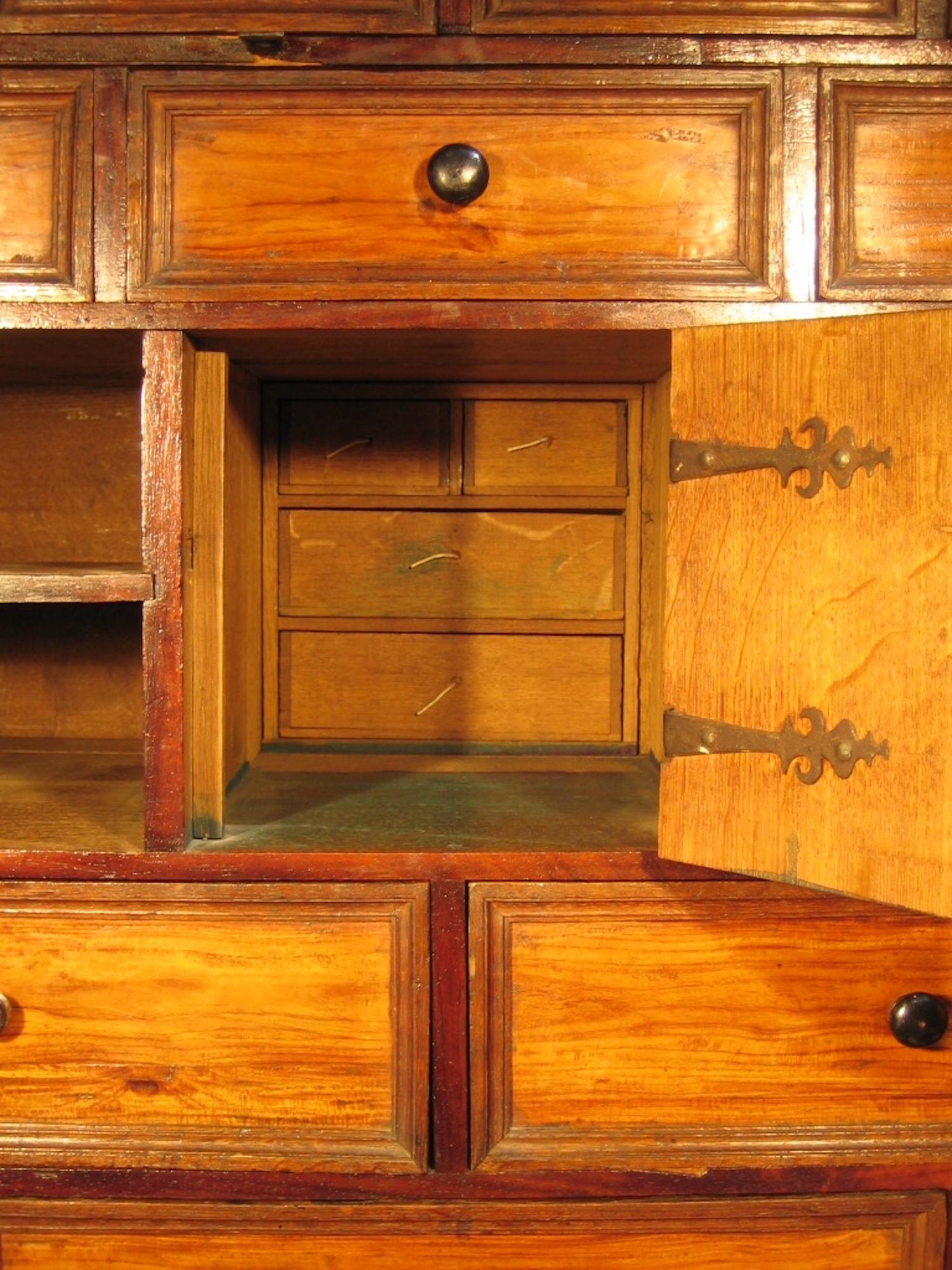 17th Century Cabinet, 17 Century, Dutch, Baroque, Oak, Teak Cabinet, Secret drawers