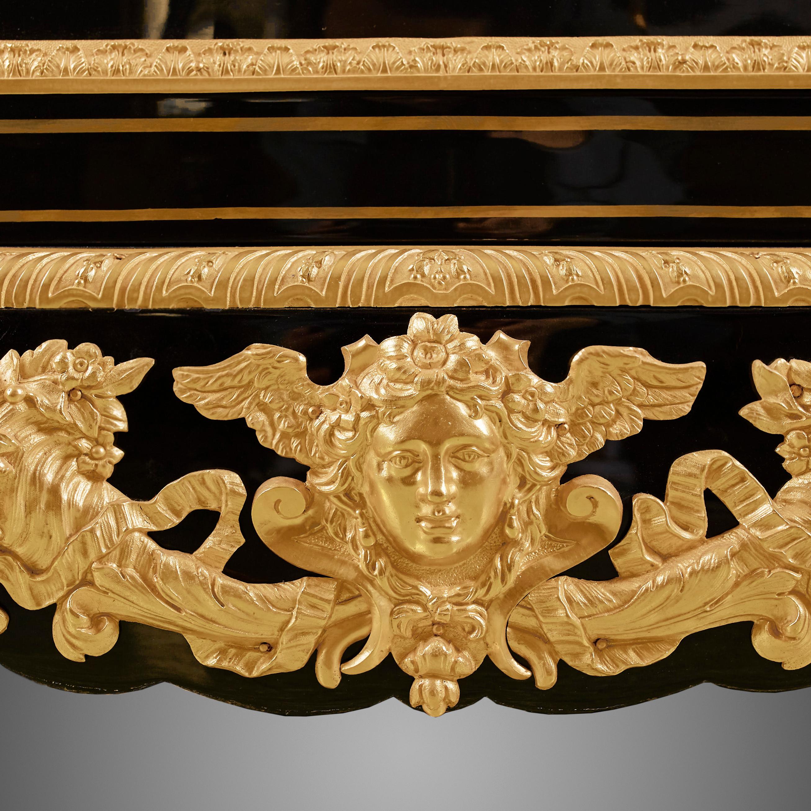 Cabinet 19th Century, Napoleon III Period, Style Boulle. For Sale 4