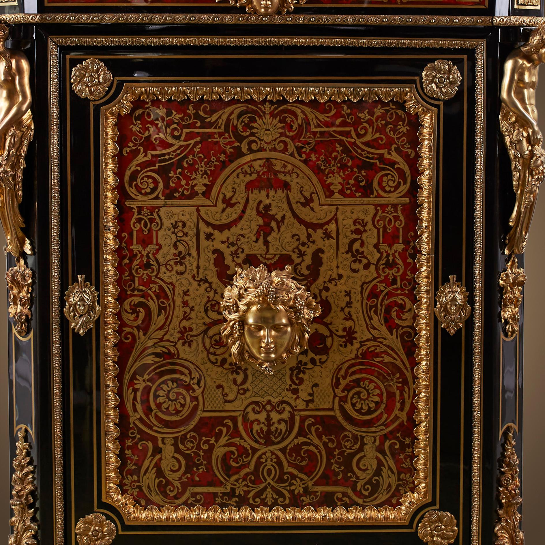 Cabinet 19th Century, Napoleon III Period, Style Boulle In Good Condition For Sale In Warsaw, PL